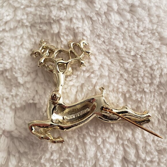 Vintage Dodds Doddz Pin Leaping Reindeer Antlers Pinback 11 W 30th St Newark - Picture 5 of 7